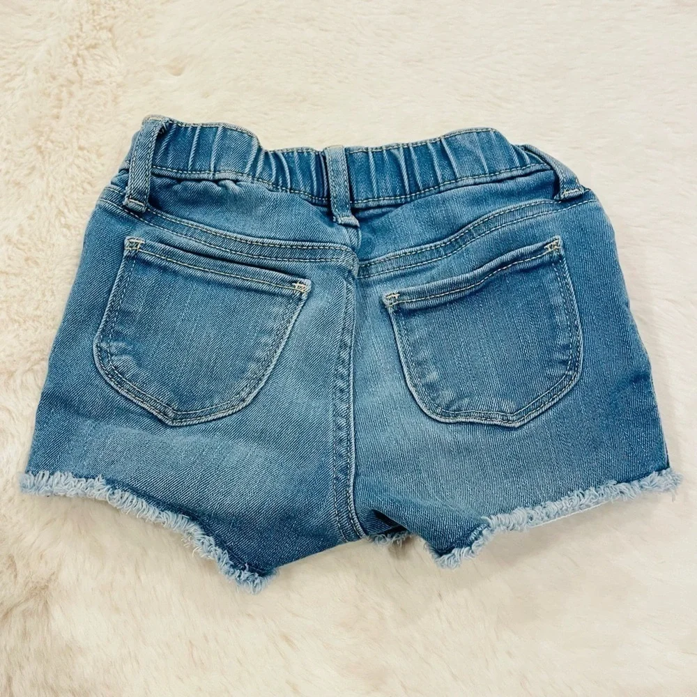GAP Denim Distressed Raw Hem Toddler Kid’s Shortie Jean Shorts Size 5 Years